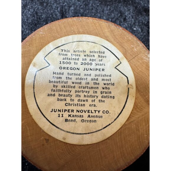 Vintage Handcrafted Juniper Wood Jar With Lid  Oregon Juniper - Picture 3 of 5
